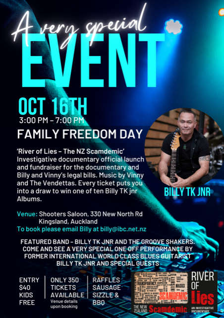 Billy Te Kahika to hold 'Family Freedom Day' this Sunday 16th October ...