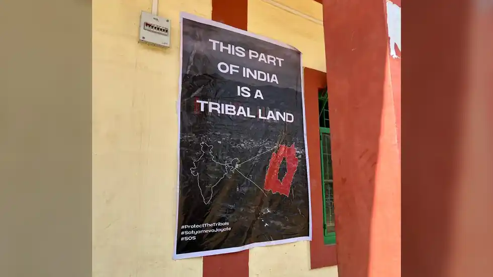 Kuki civil society groups have put up posters against Manipur Chief Minister Nongthombam Biren Singh in Churachandpur town. ©. PHOTO SUPPLIED.