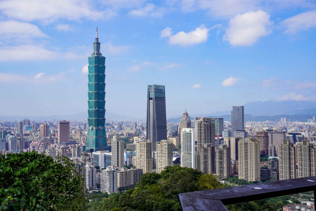 Taipei, Taiwan skyline from Elephant Mountain.