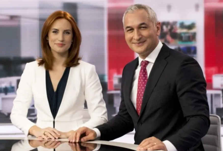 Newhub 6 o'clock news presenters Samantha Hayes and Mike McRoberts.