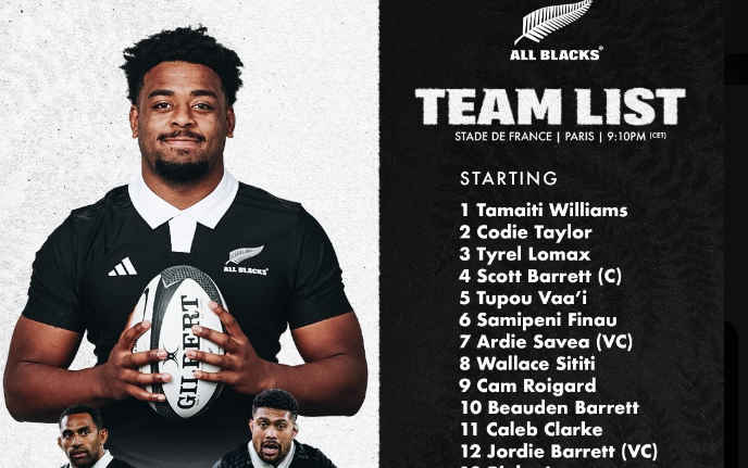 Injury-hit All Blacks reveal revised line-up for Paris showdown against France