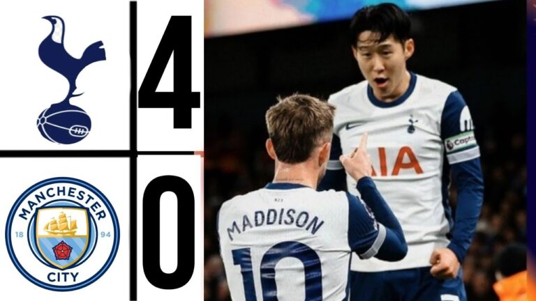 Manchester City collapse in 4-0 loss to Tottenham