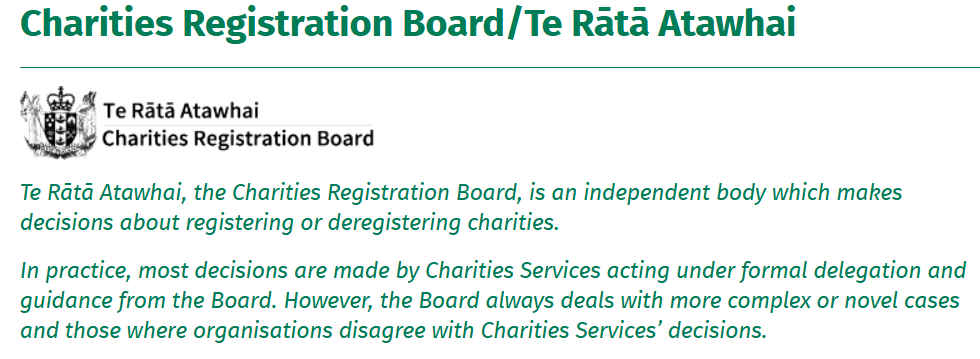 Charities Registration Board news