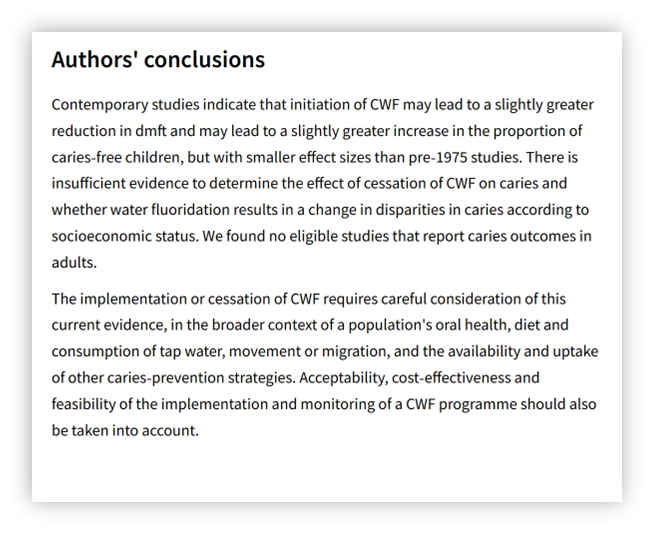 Fluoridation opinion