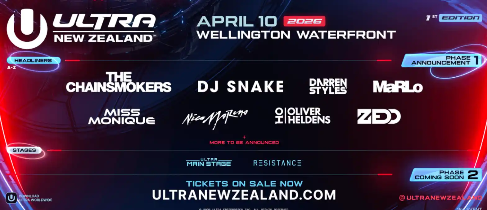 Ultra New Zealand EDM festival 2026