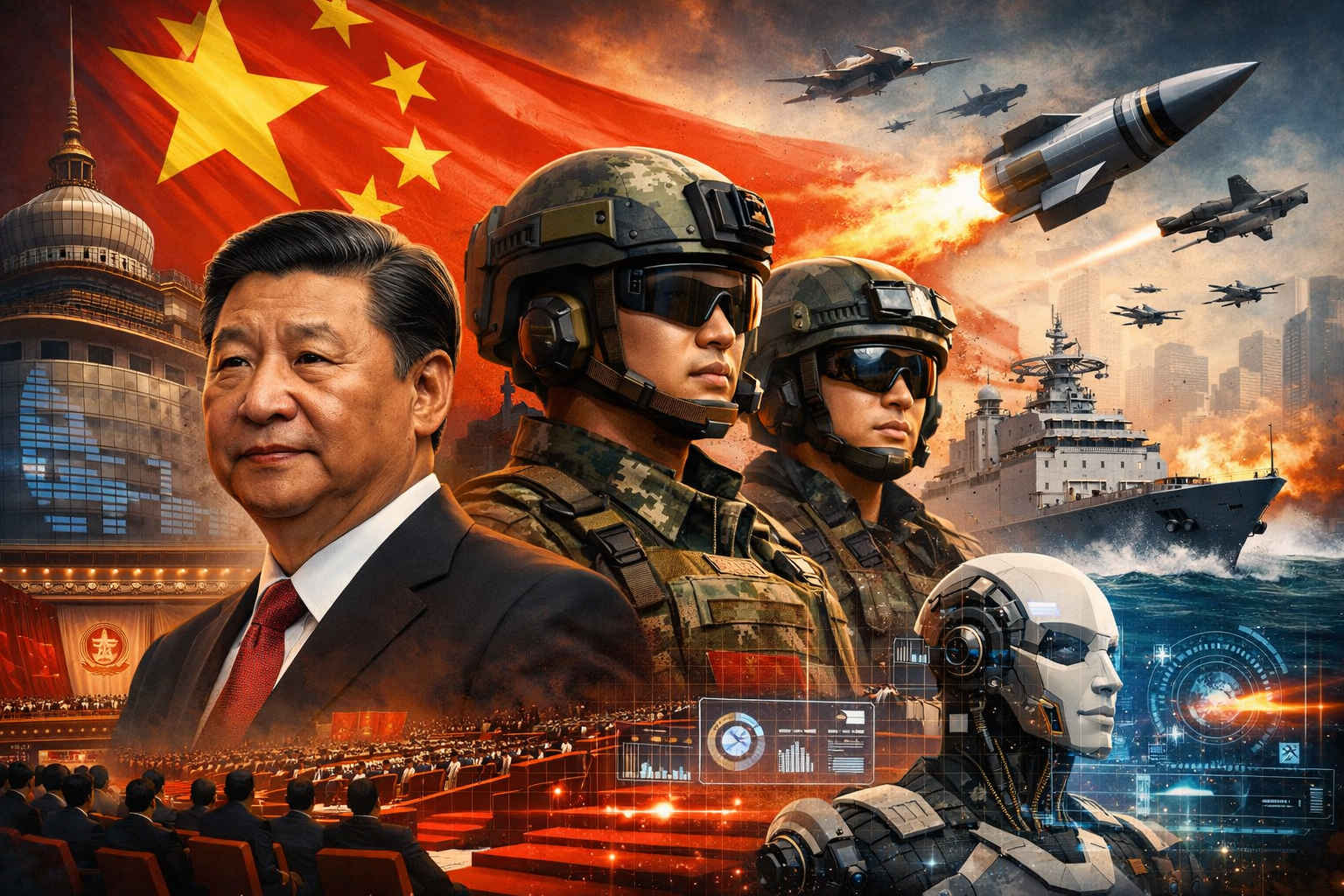 China AI-powered military.