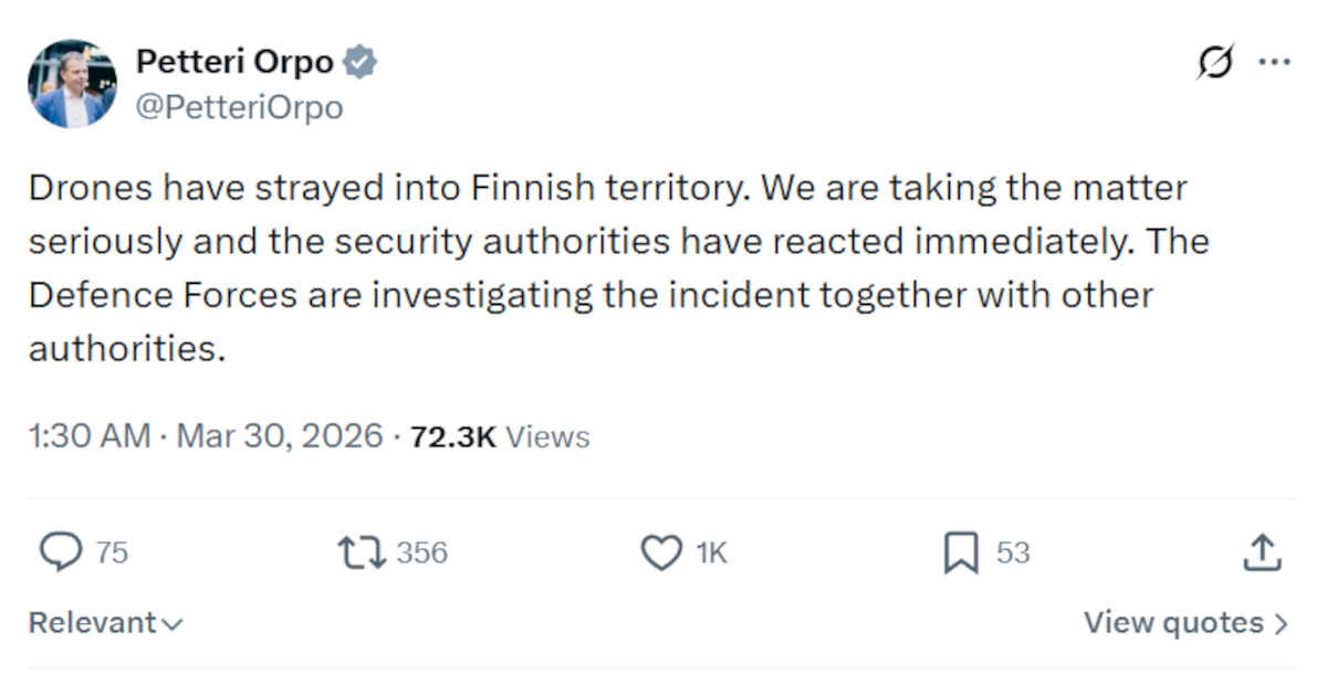 Ukraine drones crash in Finland