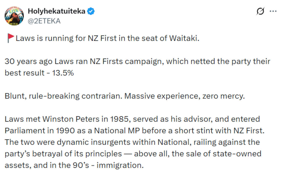 Michael Laws returns to politics as NZ First's Waitaki candidate 1 Michael Laws MP