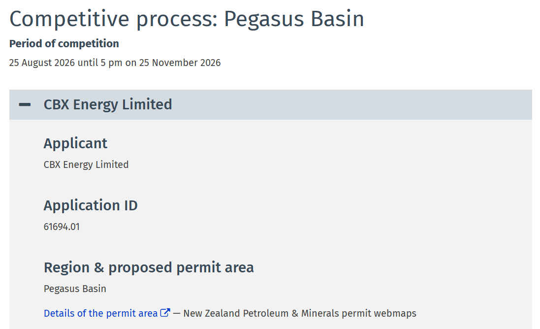 Pegasus Bay petroleum