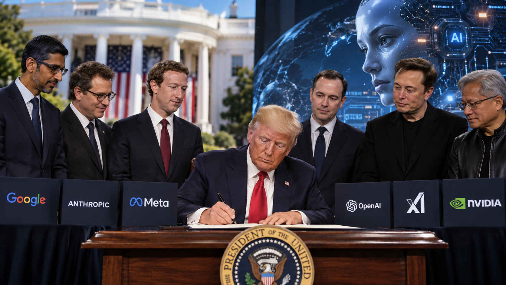 Trump and US tech giants strike White House deal to keep AI under control 1 AI tech accord